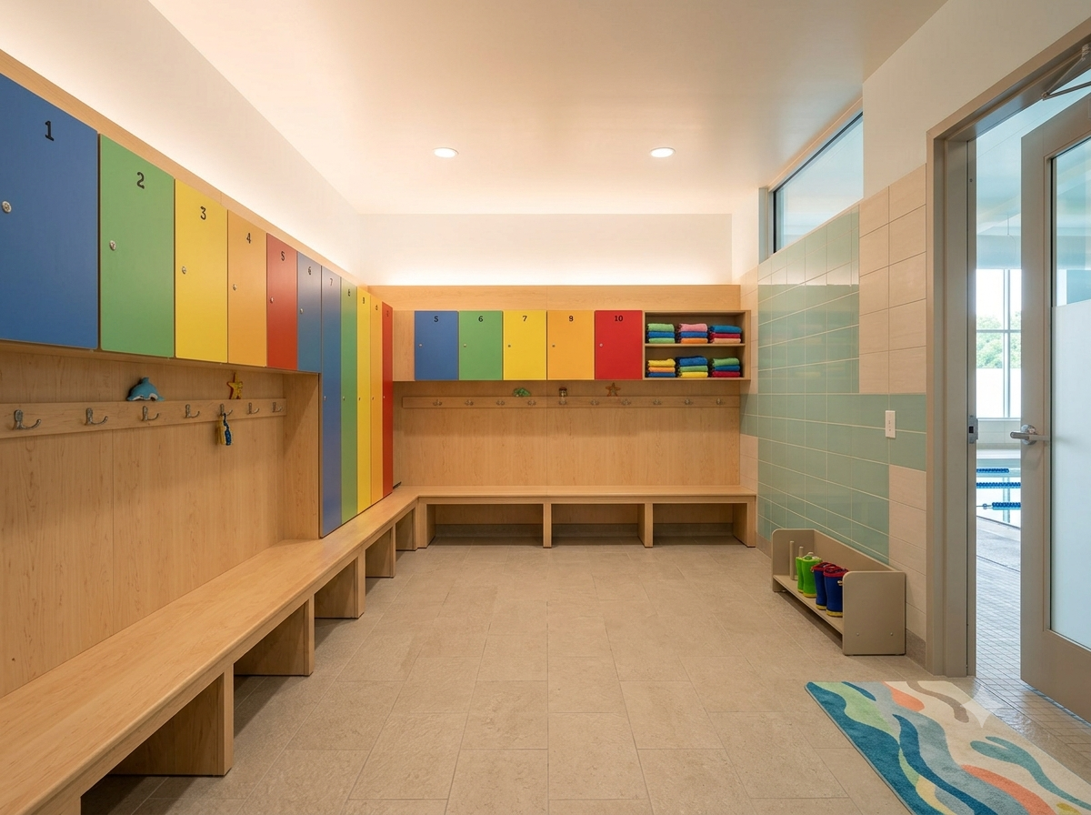 Family changing rooms: Private cubicles, baby-changing stations and hair dryers.